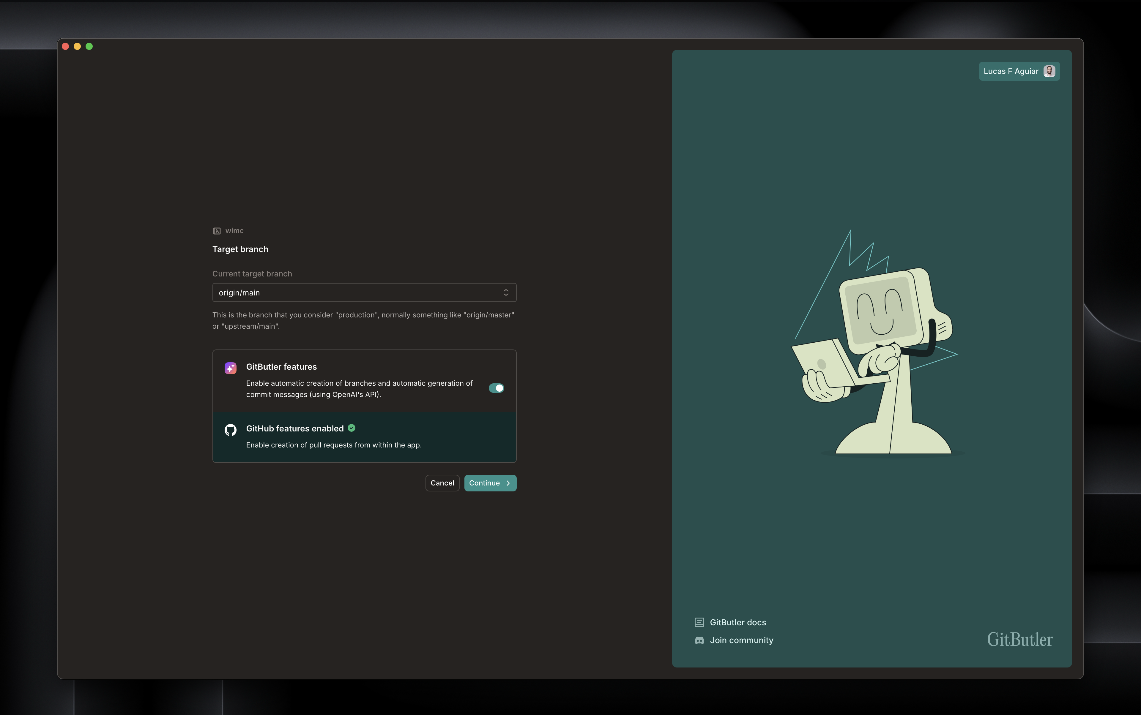 Screenshot of GitButler Repository Setup